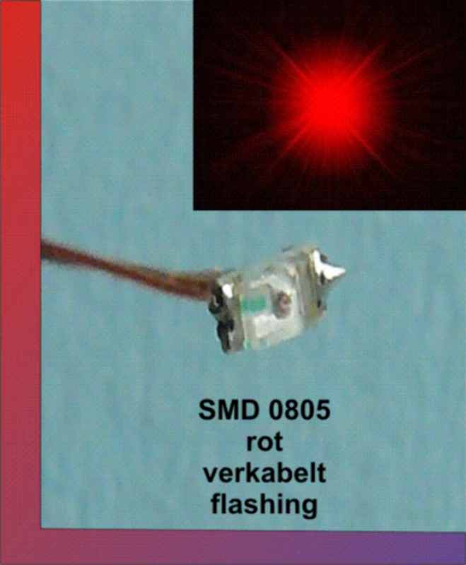 LED SMD 0805 red flashing wired